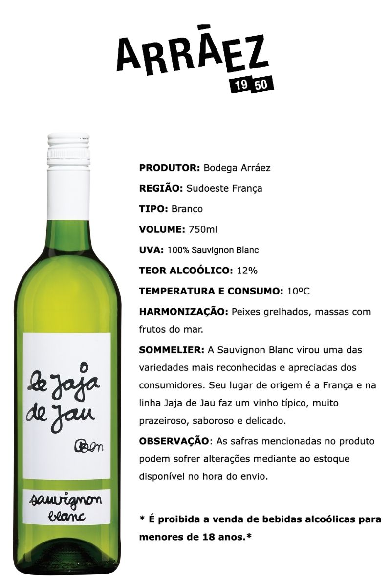 Vinho Branco Frances Jaja de Jau Sauvignon Blanc