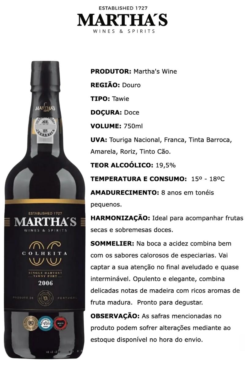 Vinho Tinto Português Marthas Porto Colheita 2006