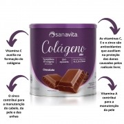 Colágeno Hidrolisado Skin Chocolate Lata 300g Sanavita