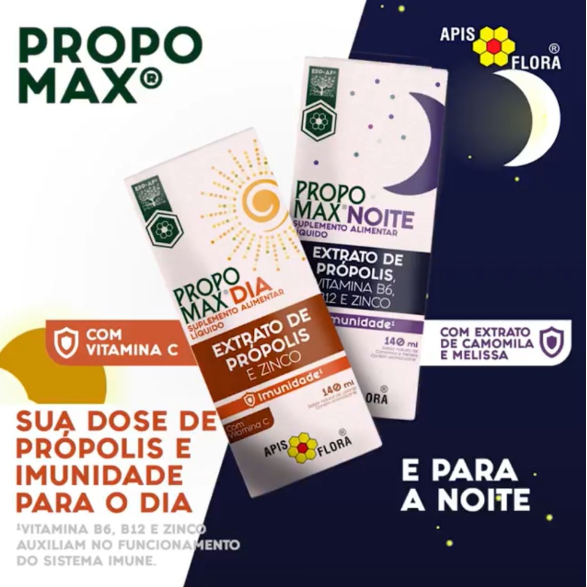Extrato De Própolis Para Imunidade Propomax Dia + Noite Apis Flora