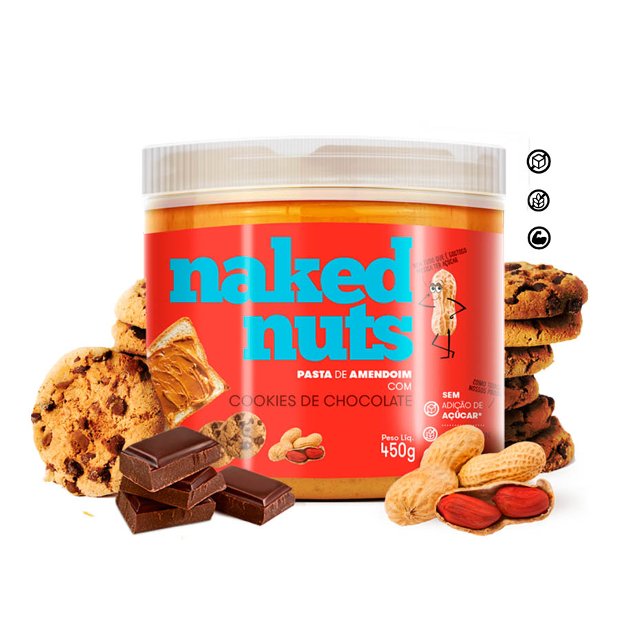 kit 2 Pasta De Amendoim Fit Naked Nuts -Cookies De Chocolate