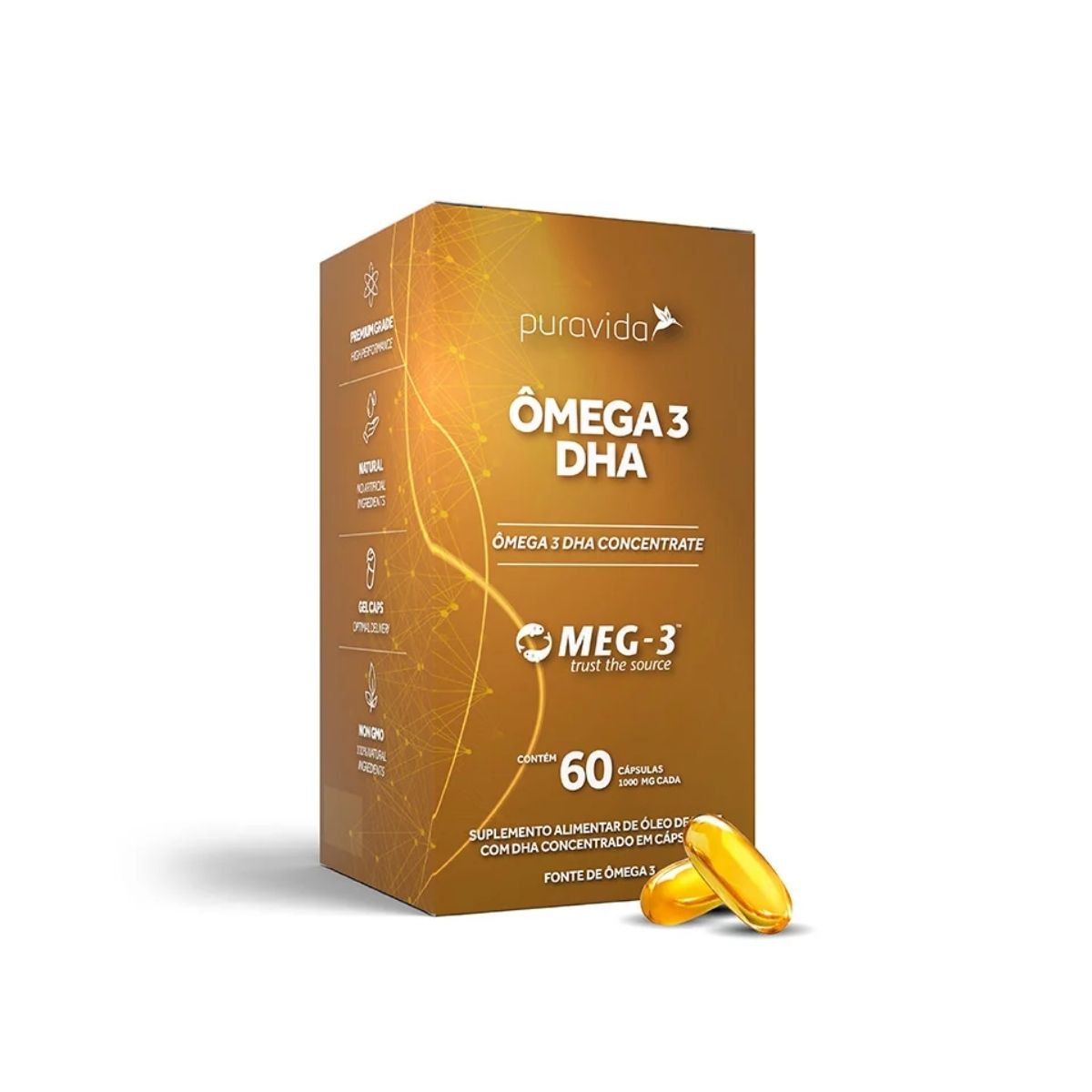 Omega 3 DHA 60 caps - Puravida