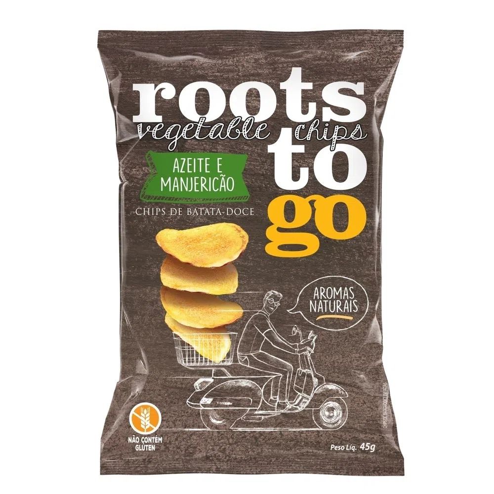 Salgadinho Snaks Roots Vegano Chips Azeite e Manjericão 45G - To Go