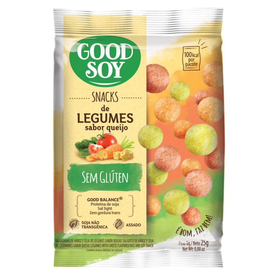 Snack Light De Soja Legumes Ao Queijo 25g - Good Soy