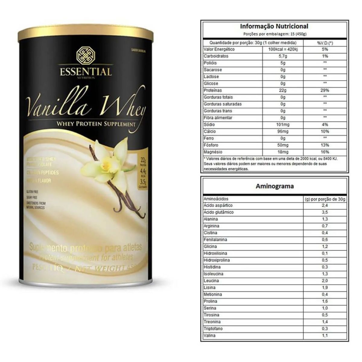 Whey Protein Vanilla 450g - Essential Nutrition