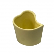 Vaso alto formato coração de cerâmica design amarela bebê - Cód. EROC497