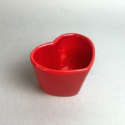 Vaso baixo formato coração de cerâmica design vermelha - Cód. EROC489