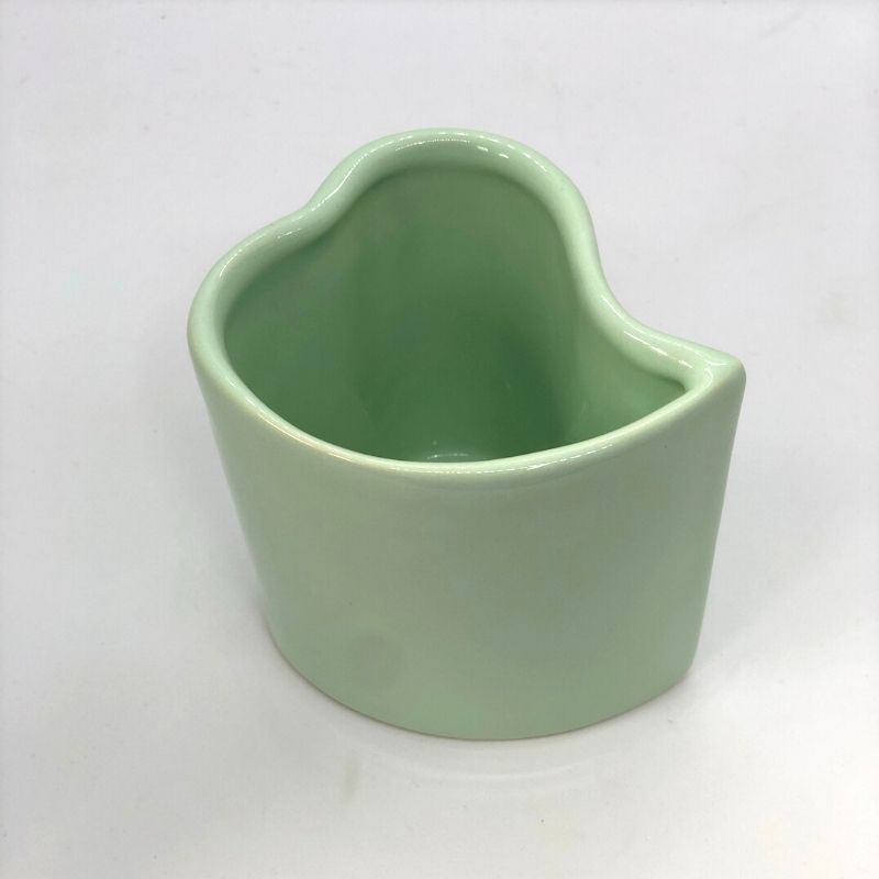 Vaso alto formato coração de cerâmica design verde bebê - Cód. EROC495