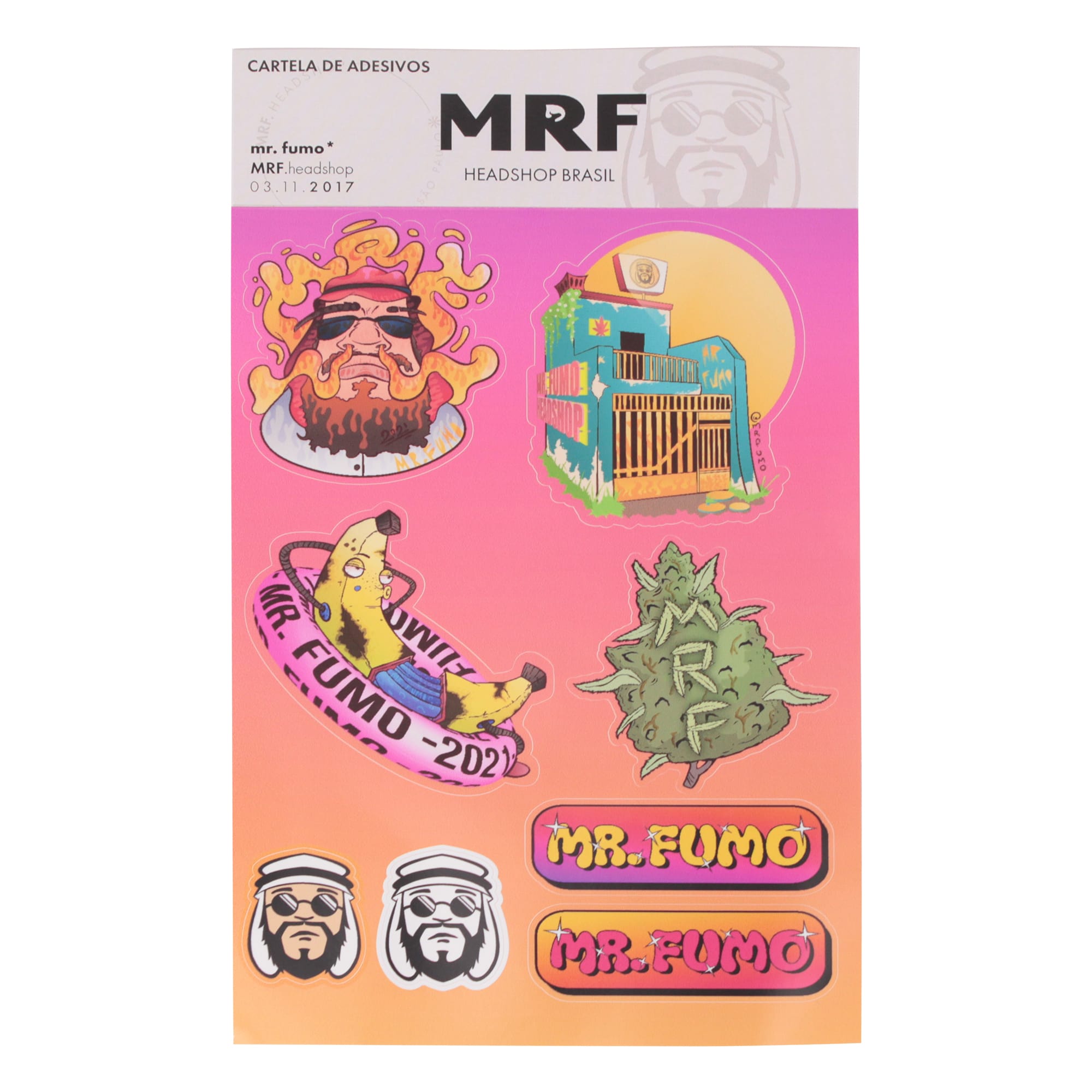 Cartela de Adesivos MRF - Mr. Fumo