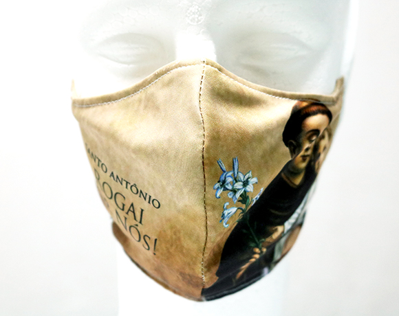 Máscara de Proteção Bico de Pato (EPI) - Rogai por Nós - Santo Antônio