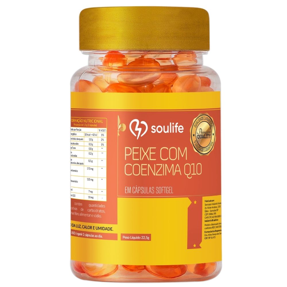 Peixe com Coenzima Q10 - 150 cápsulas - Antioxidante, produção de energia e saúde da pele - Soulife  - SOULIFE