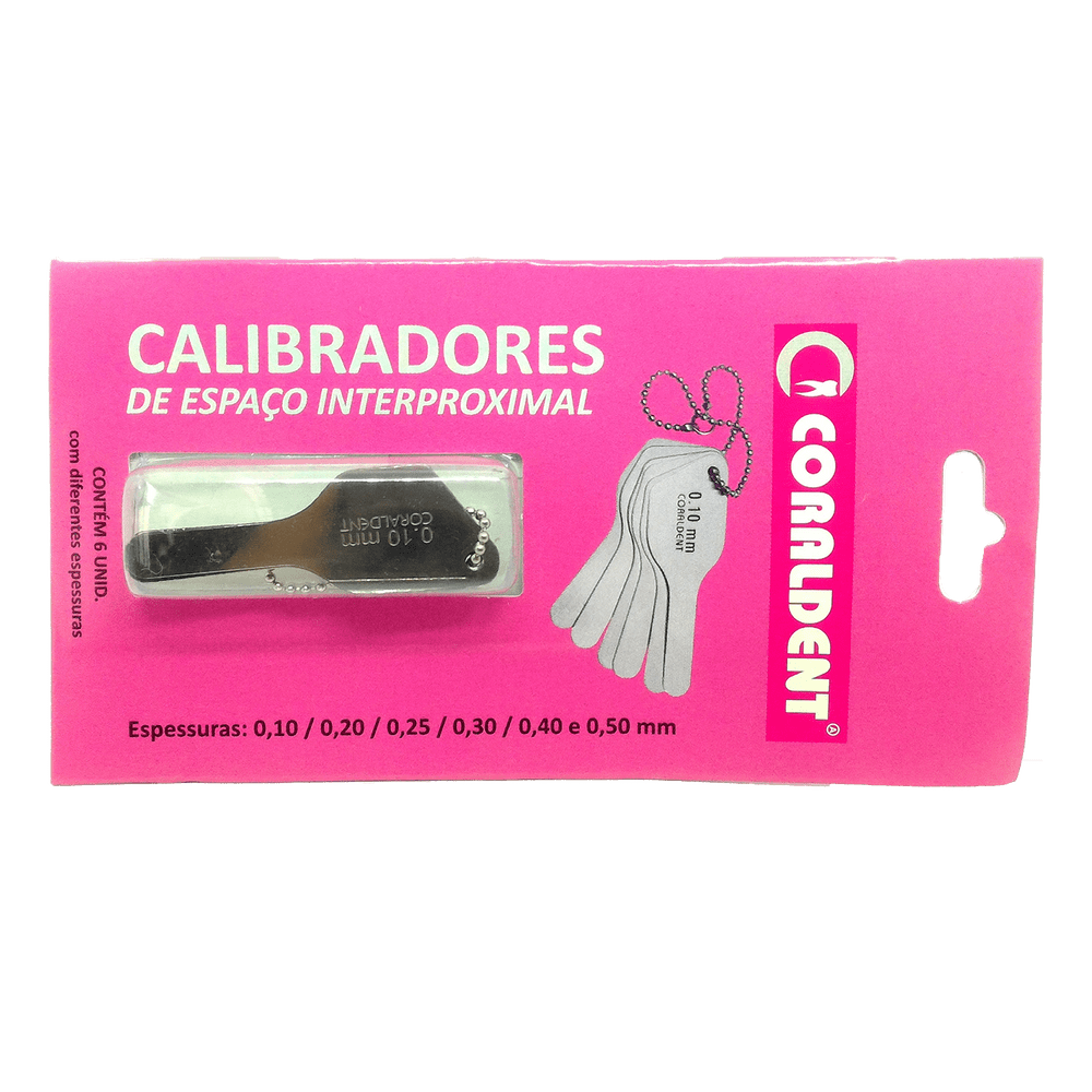 Calibrador de Espaço Interproximal / kit c/ 6 Lâminas - CORALDENT