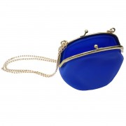 Bolsa De Silicone Vintage Azul Com Dourado Tiracolo (BL-2662-6)