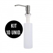 KIT 10 Unidades Dispenser Dosador sabão  Embutir Pia  Detergente Sabonete Liquido escovado cozinha banheiro
