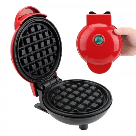 Mini Maquina de Waffles Panqueca Cozinha Cafe da Manha Lanche Refeiçao Antiaderente Resistente