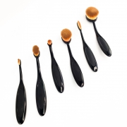 Pincel Maquiagem Profissional Oval Kit 6 Peças Escova Flexivel Creme Contorno Base Liquidos Corretivo