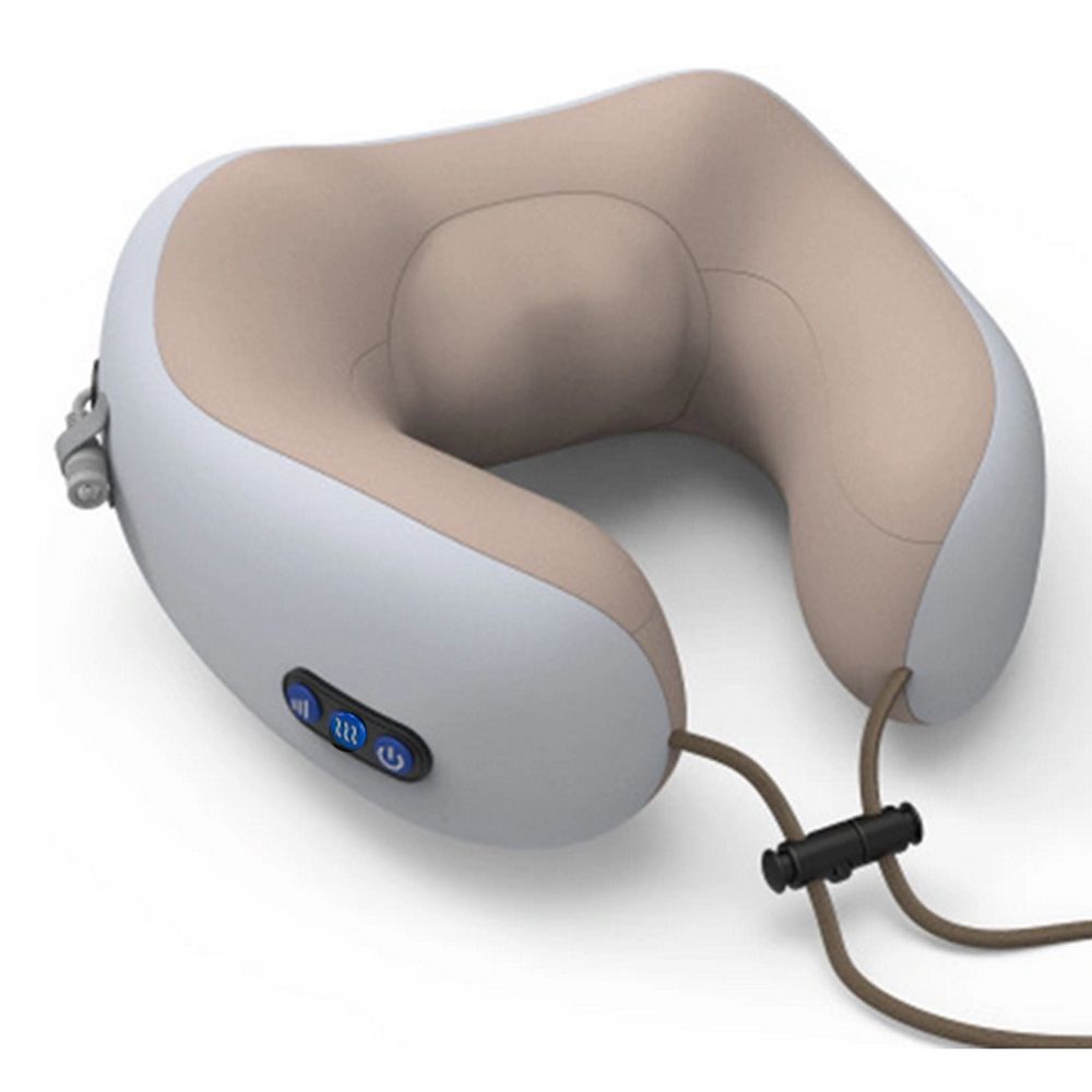 Almofada Massageadora Relaxante Pescoço Anti Estresse Dores Corpo Descanso Viagem Travesseiro USB Portatil Encosto de Massagem