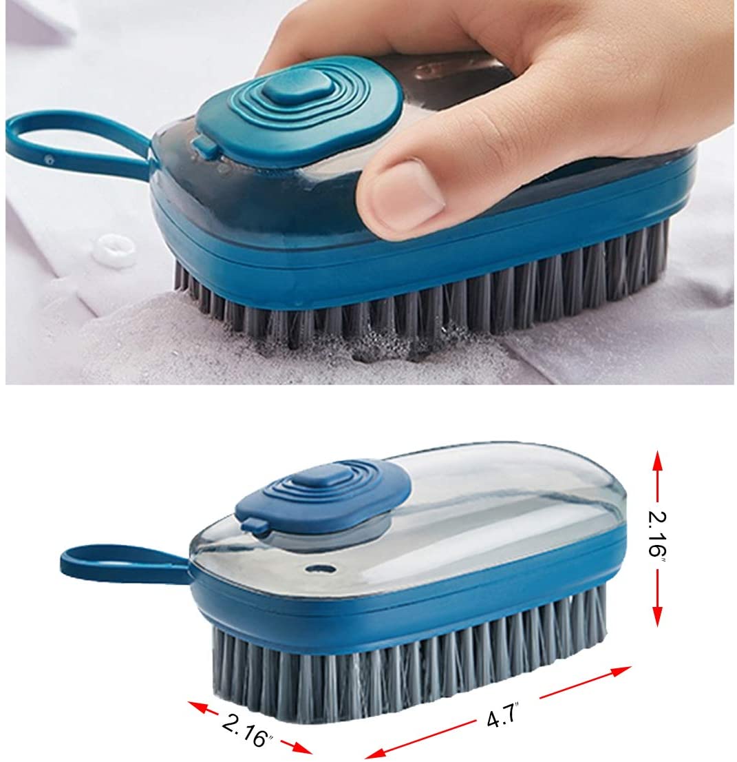 Escova Dispenser Limpeza Multiuso 3 em 1 Reutilizavel Limpa Roupa Louça Casa Sapatos Sabao Liquido Economica