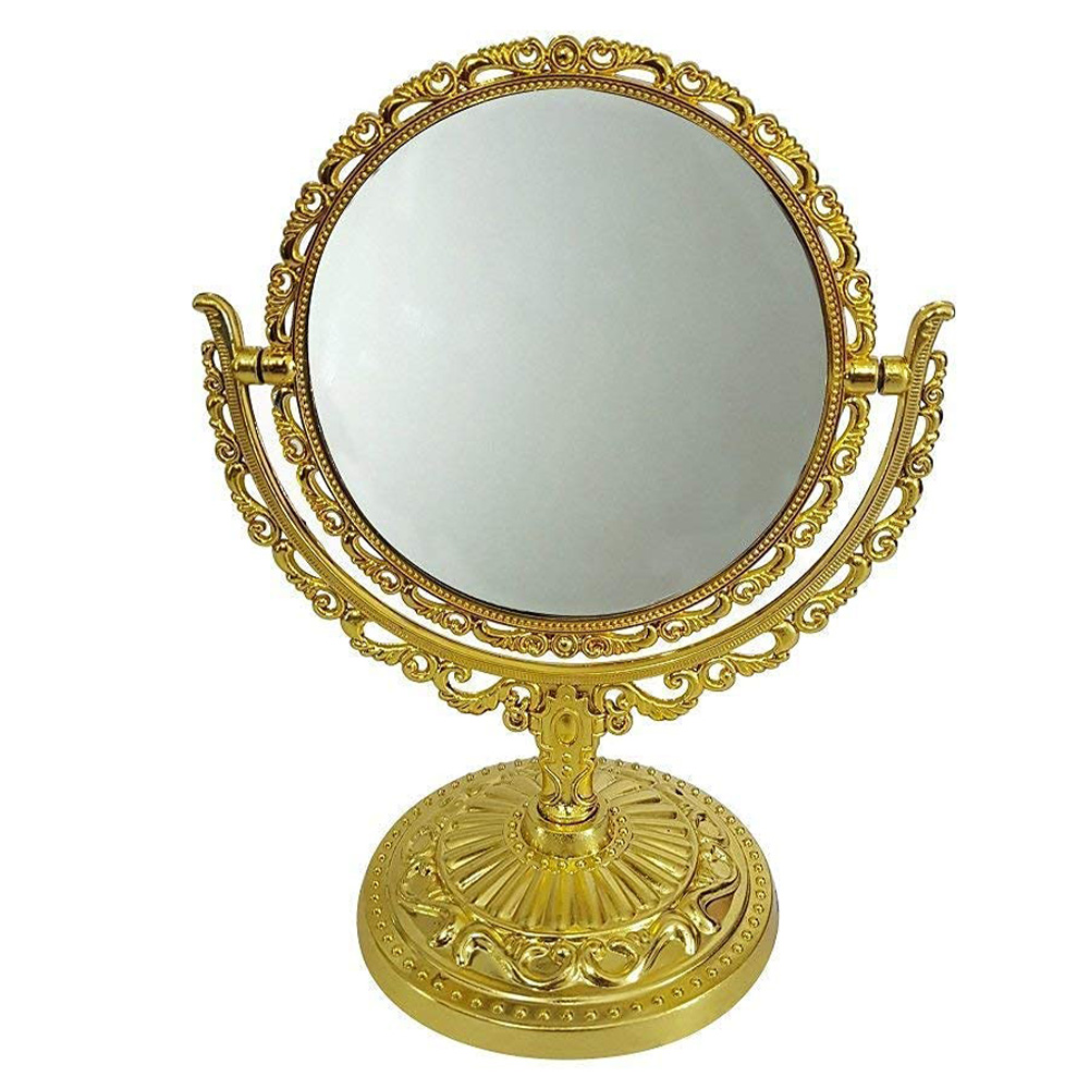 Espelho de Mesa Duplo Penteadeira Bancada Princesa Vintage Maquiagem Banheiro Beleza Penteado Decorativo