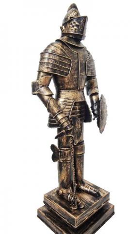 Guerreiro Medieval Estatua De Lata Vintage (CJ-023)