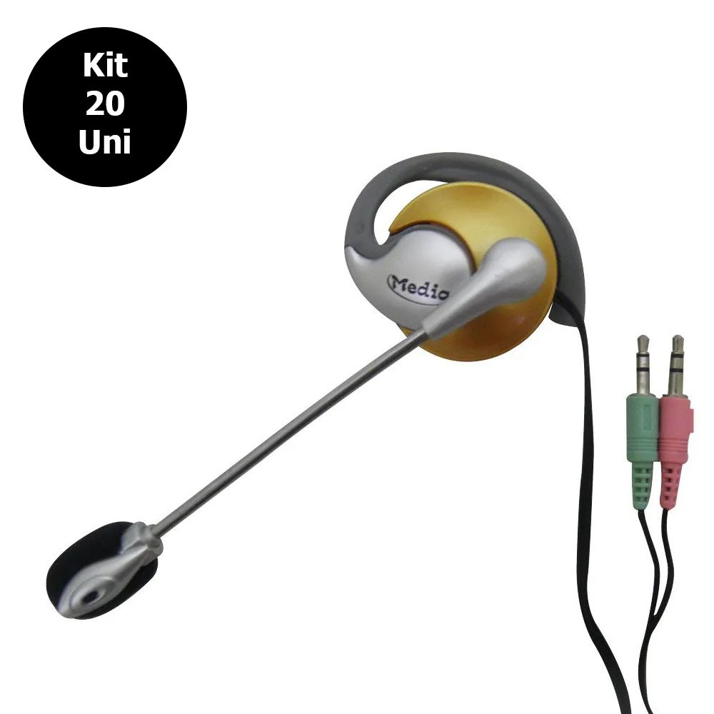 Kit 20 Uni Fone de ouvido com microfone P2 Home Office Computador Notebook Jogos Wathsapp Headset