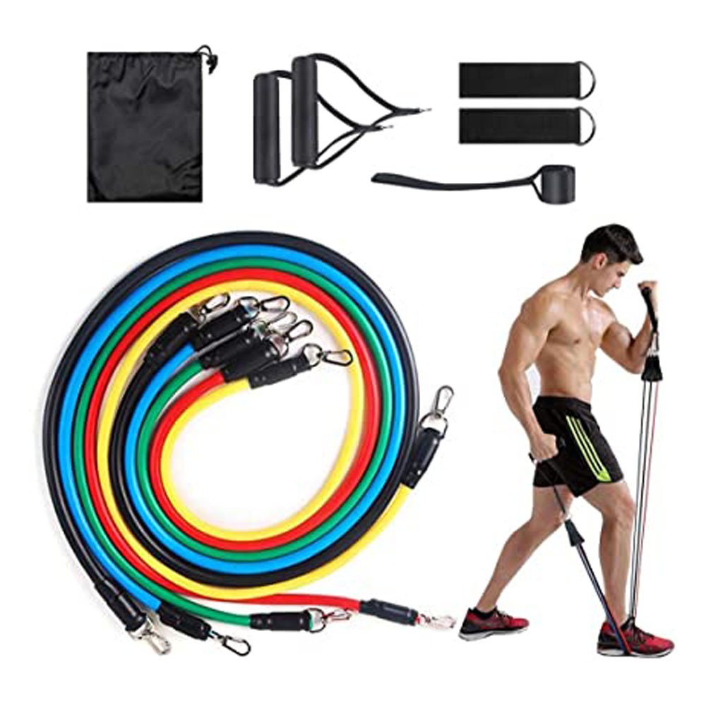 Kit 5 Elasticos Extensores Exercicios Fitness Tubing Esportes Funcional Academia Em Casa
