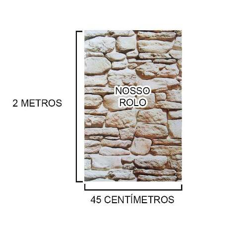 Kit Papel De Parede 6 Unid Pedra Marrom Claro Autoadesivo