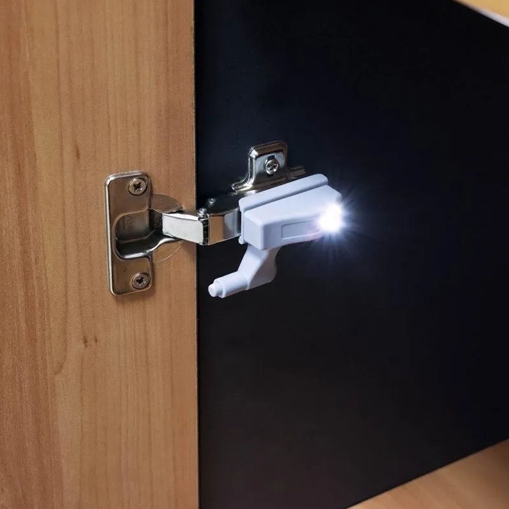 Luminaria de Armario LED Automatica Dobradiça Sensor Inteligente  Lampada Guarda Roupa Porta Iluminaçao Kit 8 Uni