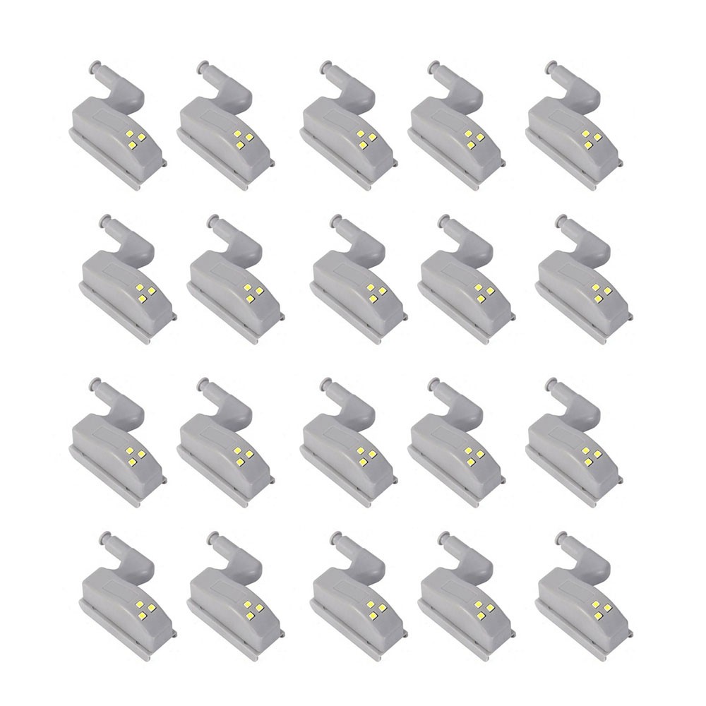 Luminaria de Armario LED Automatica Dobradiça Sensor Inteligente  Lampada Guarda Roupa Porta Iluminaçao Kit 20 Uni