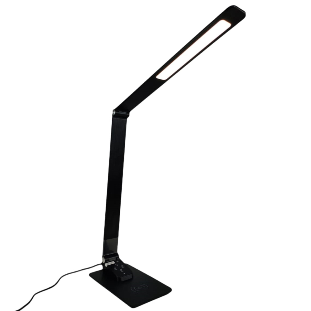 Luminaria de mesa Led Carregador Induçao Celular Touch Flexivel 5 cores Articulavel Carregamento Rapido sem fio Moderna Mesa Escritorio Executivo Business