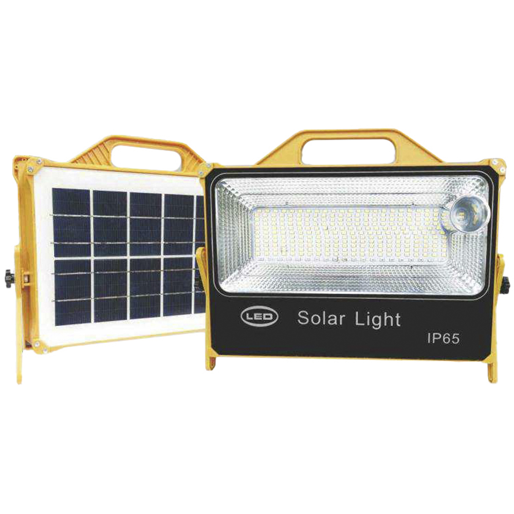 Luminaria Refletor Placa Solar 100W Portatil Carrega celular Lanterna Sensor Maleta Luz camping