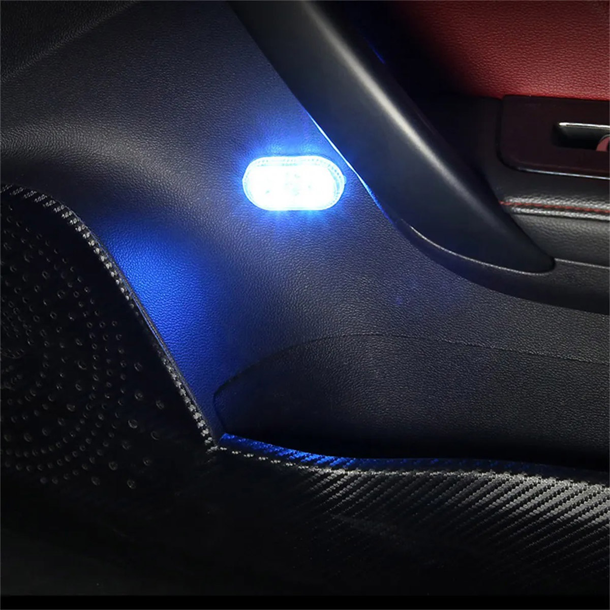 Luz Automotiva de Carro Kit 5 Uni Multicolorido Touch RGB Interno Externo Porta Luvas Malas Bau Casa Comodo Multiuso