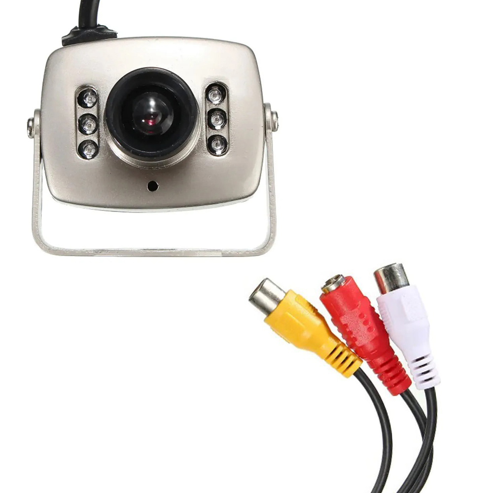 Mini Camera de Segurança Colorida Microfone Gravaçao Audio Discreta CCD CMOS CCTV Suporte