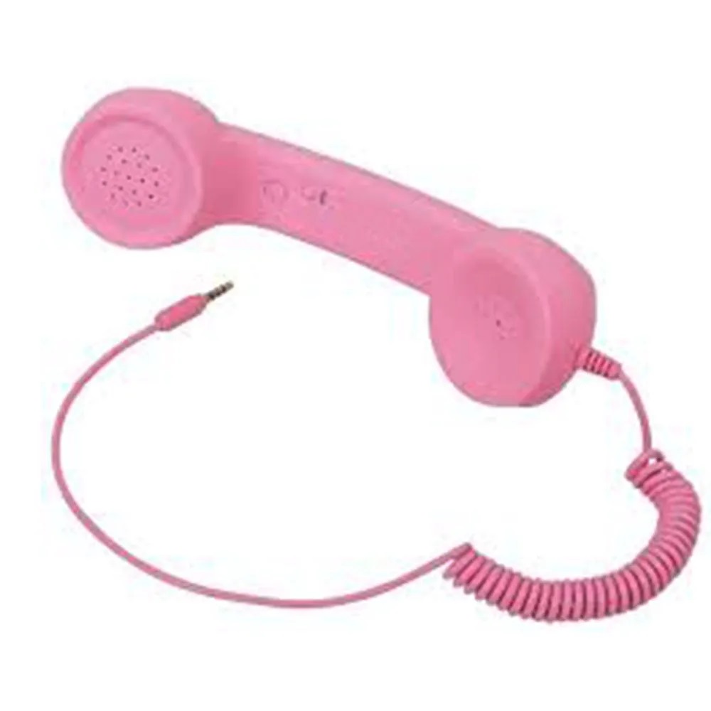 Monofone Pop Phone Microfone P2 Kit 2 Uni Audio Telefone Celular Rosa Atende Chamadas Ligaçoes Smartphone Tablet Telefonema