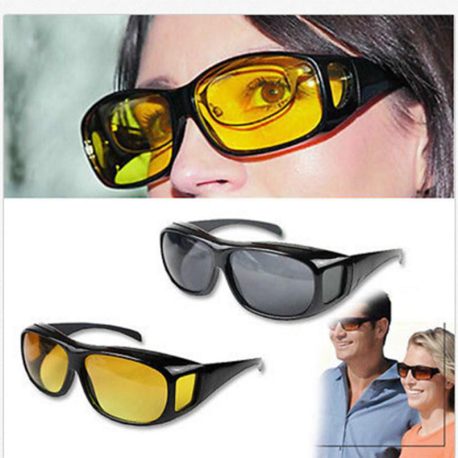 Oculos Visao Noturna Unissex 2 Und Dirigir Dia e Noite Protecao UV Polarizado Moto Carro