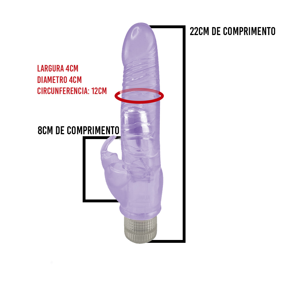 Penis Vibrador Rabbit 22cm Multipla Estimulaçao Ponto G Vaginal MultiVelocidade Intensidade Massageador Clitoris Anus Silencioso Potente