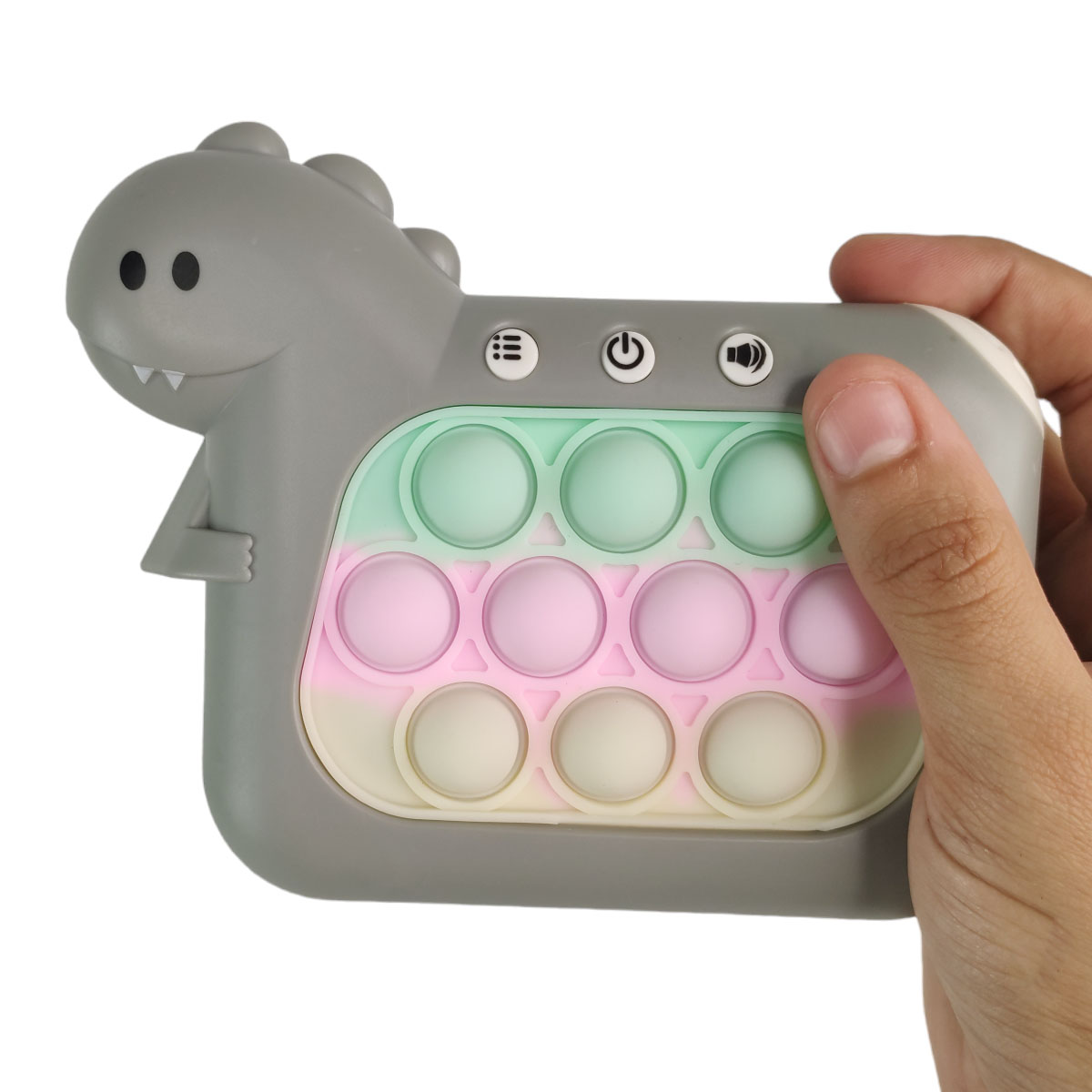 Pop It Mini Game Interativo Som Luzes Dinossauro 4 Modos Relaxante Anti Estresse Sensorial Fidget Criança