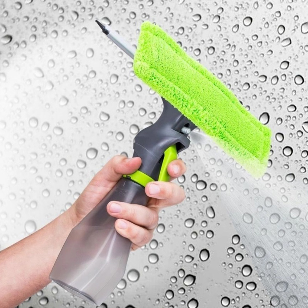 Rodo Mop Limpa Vidro Borrifador 3 em 1 Microfibra  Spray 250Ml Janelas Espelhos