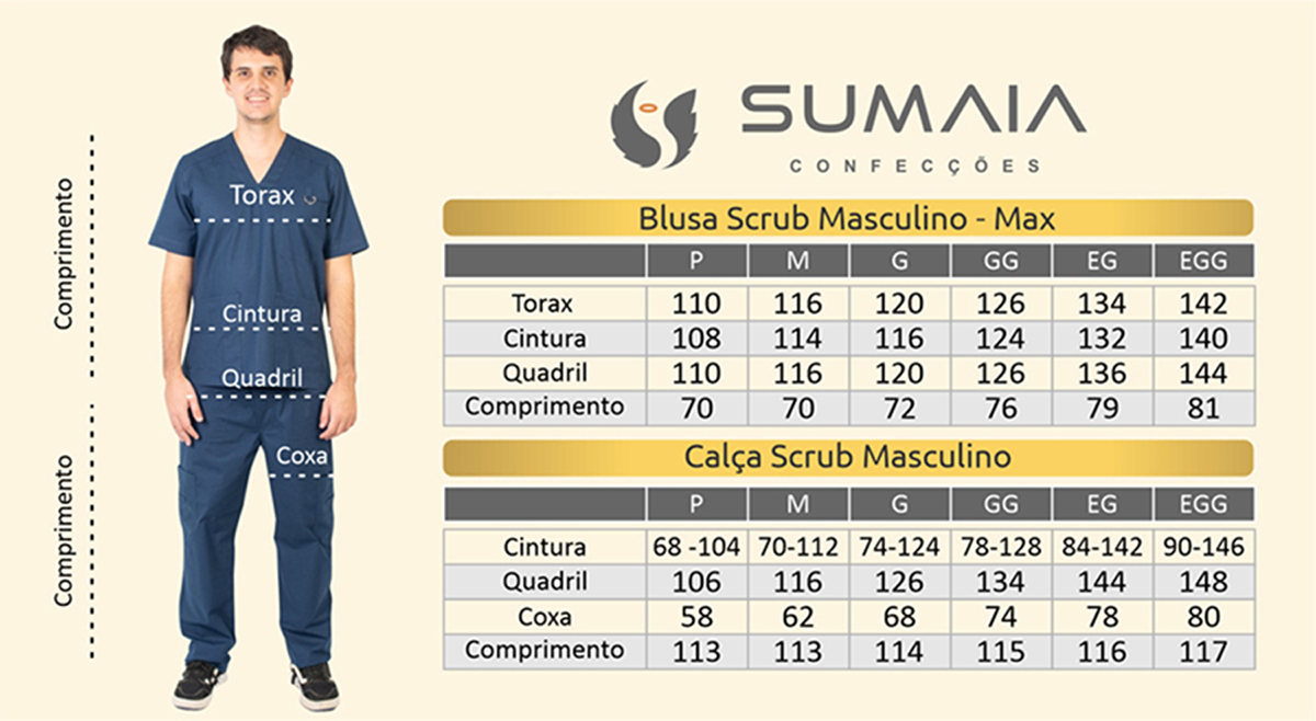 Antigo_Calça Scrub Masculina Sumaia Max Para Profissionais Da Saúde - Azul Marinho