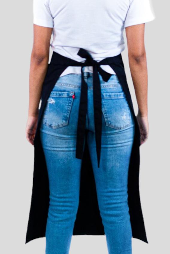 Avental de Frente Feminino Sumaia Samia, 2 em 1 com peito removível Para Profissionais da Cozinha - Preto