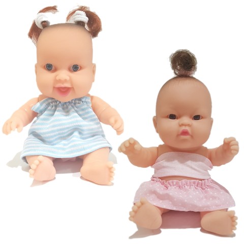Kit Com 2 Bonecas Mini Bebê Pedacinho com Cheirinho de Morango Helena e Sofia