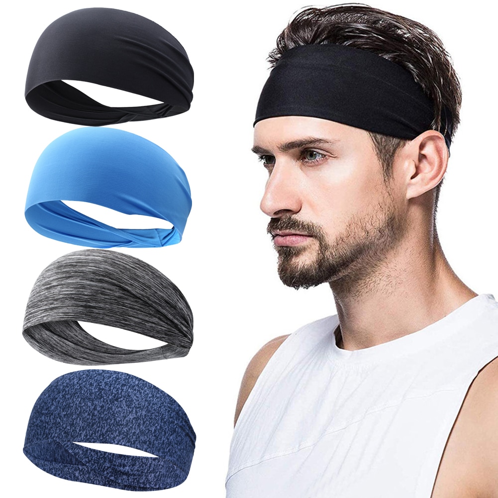 Mulheres homens fitness elástico bandana turbante absorção de suor respirável secagem rápida esportes ao ar livre correndo faixa de cabelo headdress