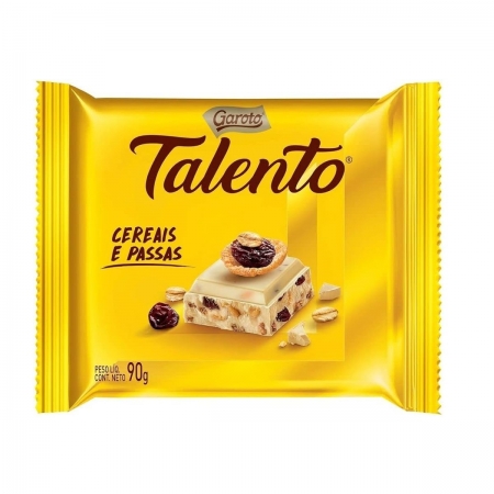 CHOCOLATE TALENTO BRANCO COM CEREAIS E PASSAS 85G