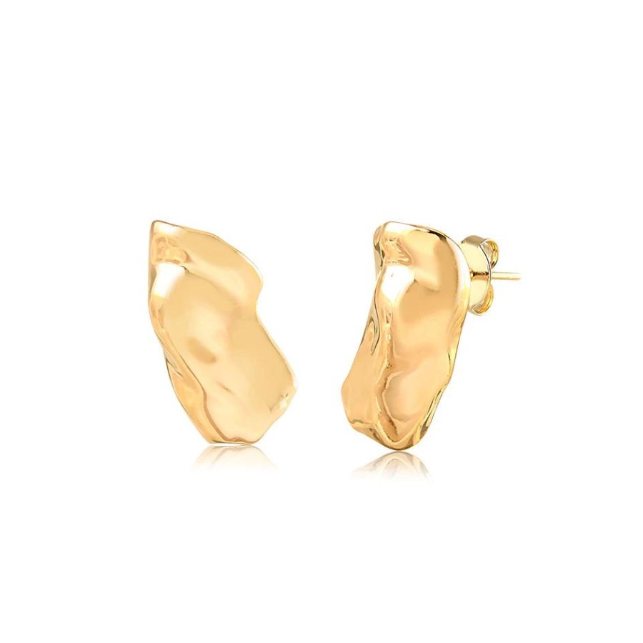 Brinco Ear Cuff Envolvente Orgânico Banhado em Ouro