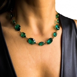 Colar armazém RR bijoux pedras verdes