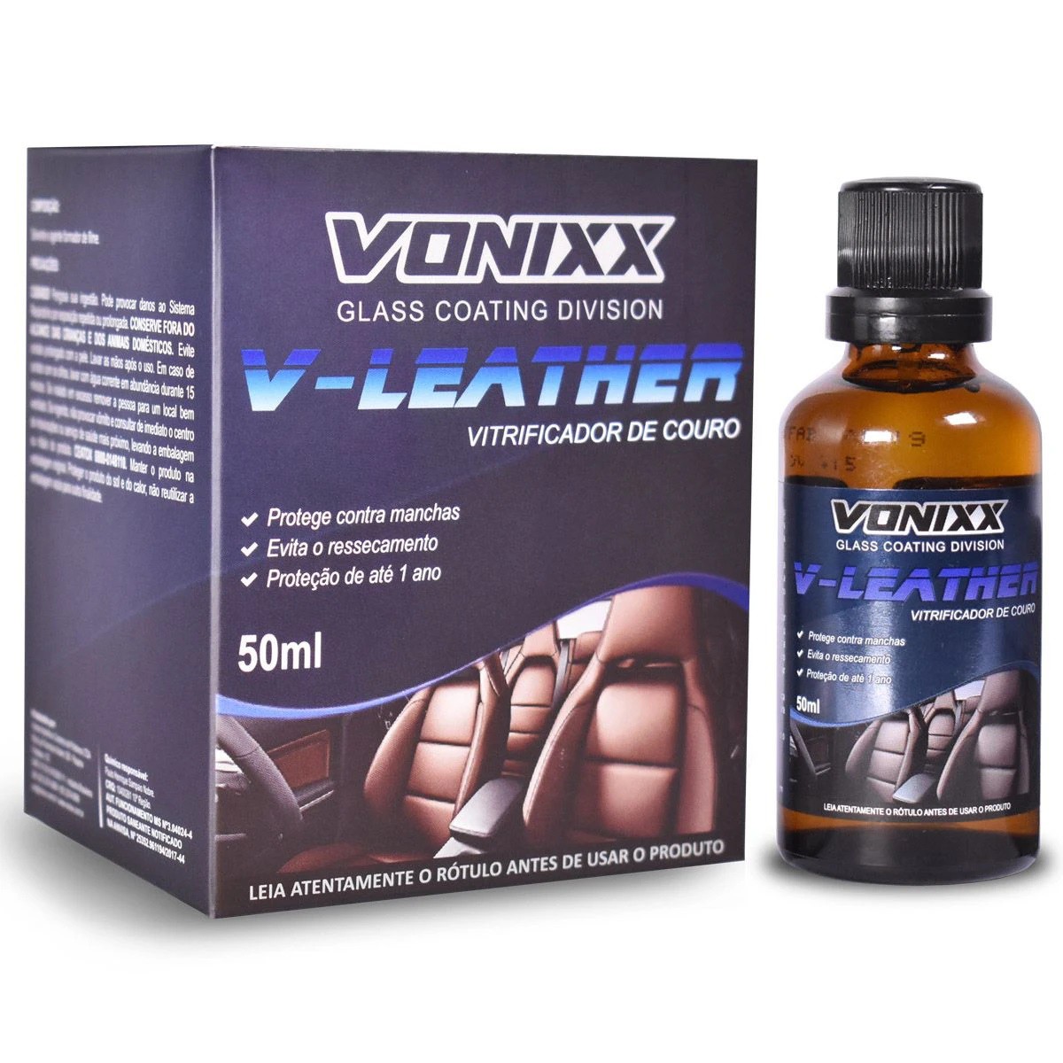 Vitrificador de Couro V-Leather 50ml Vonixx