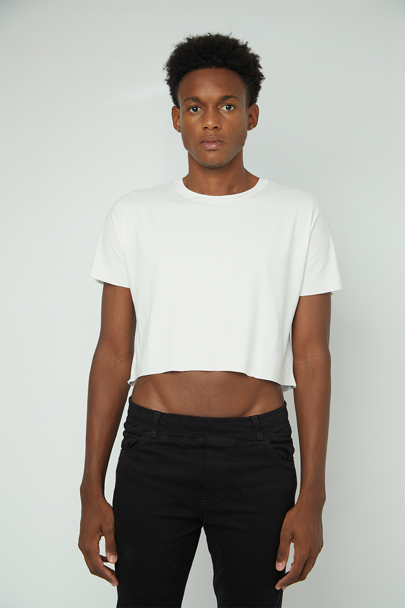 camiseta essential cropped - branco