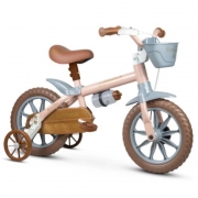 Bicicleta Infantil Nathor Antonella Rosa Aro 12 Com Cesta