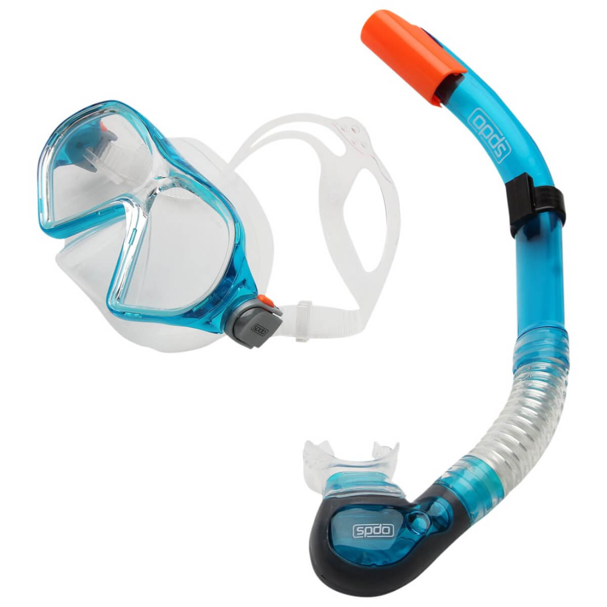 Kit Speedo Belize Snorkel e Máscara Azul Lente Transparente