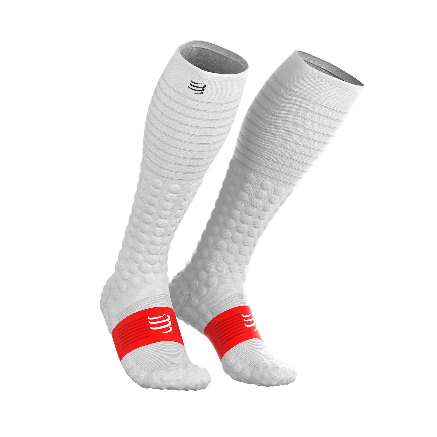 Meia de Compressão Compressport Full Socks V3.0 Run Branco